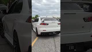 Big Turbo EVO X Leaving Car Meet #car #evox #lancer #bigturbo #e85 #mitsubishi #loud #beautiful