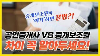 공인중개사 vs 중개보조원 차이점은? | 중개보조원이 OO하면 불법?