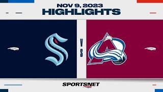 NHL Highlights | Kraken vs. Avalanche - November 9, 2023