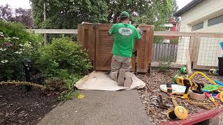 Cleaning and staining a Beautiful Fence