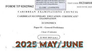 Economics 2025 May/June Paper 1 Answers | CSEC