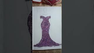 Modling Girl Glitter Western Dress.. / #sketch #artist #dress #modern girl dress #art