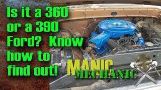 Find displacement on Ford FE 360 or 390 Episode 18  Manic Mechanic