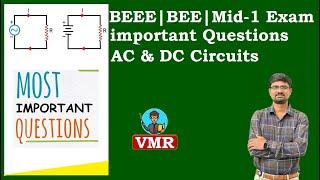 34.Important Questions for Mid-1 Exam || BEEE || BEE | JNTU | Autonomous