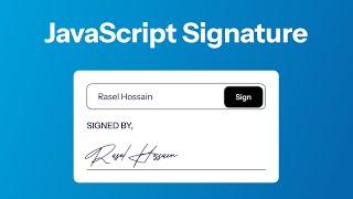 JavaScript Signature with HTML CSS | HTML CSS JavaScript Signature @raselcoder