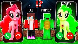 JJ Creepy Little Pony vs Mikey Little Pony CALLING to JJ and MIKEY ! - in Minecraft Maizen