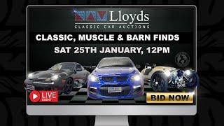 Lloyds Auctions LIVE - Classic, Muscle and Barn Finds. January 2025