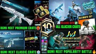 BGMI NEXT PREMIUM CLASSIC CRATE LEAKS /M416 GLACIER KAB AAYEGA/ 3.5 UPDATE POPULARITY BATTLE REWARDS