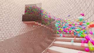 1 MILLION Balls on Stairs. Blender Rigid Body Simulation