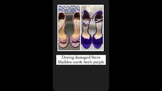 Dyeing faded suede Steve Madden sandals purple