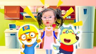 Cam Cam làm bảo mẫu được pororo và Wolfoo tặng kẹo - Cam Cam TV