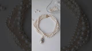 Роскошное колье из жемчуга️ #трендовыеукрашения #свадебныеукрашения #колье #жемчуг