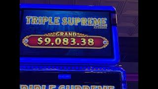 Hold and spin feature triggered on Triple Supreme XTreme slot machine.