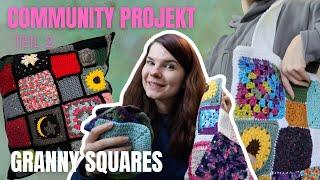 Granny Square Kissen & Tasche | Community Projekt Teil 2 | Häkel Vlog