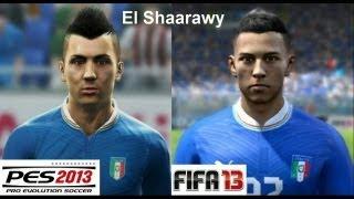 PES 2013 vs FIFA 13 Face Comparison ITALY (National Team)