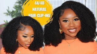 4A/4B CURLY CLIP-INS! HOW TO STYLE NATURAL HAIR TUTORIAL | Curls Queen | Chev B.