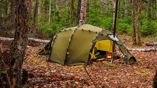 Hot tent Camping In Rain