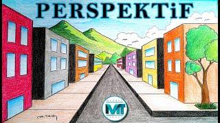 HOW TO DRAW A PERSPECTIVE? 1 ONE POINT PERSPECTIVE STREET OFFICIAL DRAWING