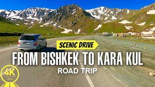 5 HRS Road Trip from Bishkek to Kara Kul - Scenic Drive Video with Perfect Music for Indoor Cycling