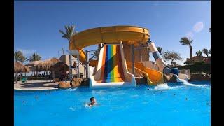 Caribbean World Resort Soma Bay Egypt, Water slides, tubes in 4K, holiday in Hurghada with children