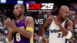 NBA 2K25 CLASSIC ERA | Prime Kobe vs Wizards's Jordan  | Immersive TV Highlights