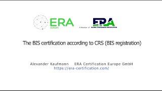 The BIS certification according to CRS (BIS registration). #productcertification