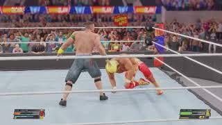 WWE 2K22. John Cena new OMG Finishing move added in recent update. Double AA on Hulk Hogan.