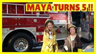 HAPPY BIRTHDAY TO MAYA !!!  Fire Truck + Bounce House PARTY !!!