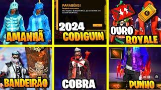 OURO ROYALE, SKIN TOKEN FF, NOVO DIAMANTE ROYALE, CODIGUIN FF 2024, ATUALIZAÇÃO, CALENDARIO SEMANAL