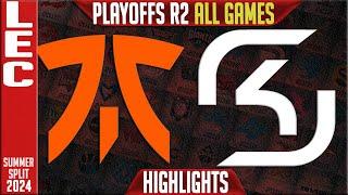 FNC vs SK Highlights ALL GAMES | LEC Playoffs Upper Round 2 Summer 2024 | Fnatic vs SK Gaming