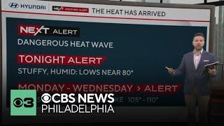 Very warm, humid Sunday night in Philadelphia region amid extreme heat