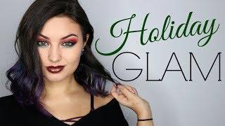 Red and Green Holiday Glam Makeup 2017