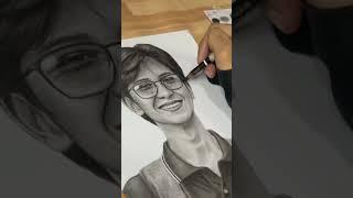 portrait drawing|Timelapse uploaded here!#coartist #arttrade #graphitedrawing #fypシ #charcoaldrawing