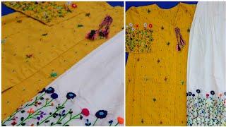 New Hand Embroided Dress  | Flower Kacha Tanka Dress Design | Designs Hub