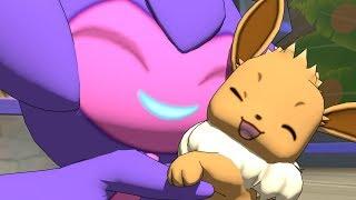 Cute Eevee and Poipole animation - Pokemon 3D (Toon shader version)