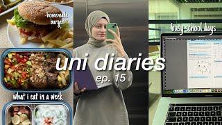  UNI VLOG: what i eat in a week, busy school days, homemade burger, uni senior student life️