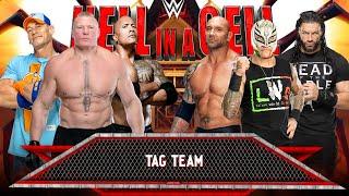 Brock Lesnar John Cena & The Rock vs. Rey Mysterio Batista & Roman Reigns | Tag Team Match