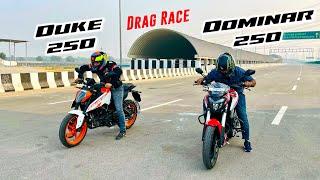 2024 New KTM Duke 250 Gen 3 Vs Bajaj Dominar 250 Drag Race | Quick Comparison | Best 250cc Bike !!