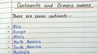 Learn seven continents and five oceans || Continents and oceans of the world in english