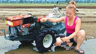 Timelapse : It took the girl 6 days to repair and restore the villagers' tractors and motorbikes