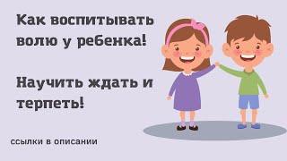 Как воспитывать волю у ребенка? Как научить ребенка ждать и терпеть? 3 года