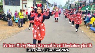 Kreatif..!! kostum karnaval micky mouse dari plastik di pawai karnaval Getas Suro D'Carnival 2024