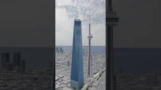 One World Trade Center and the CN Tower | Size Comparison #Shorts