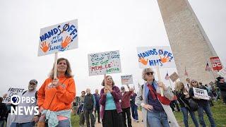 WATCH LIVE: 'Hands Off' protest against Trump and Musk's federal cuts in Washington, D.C.