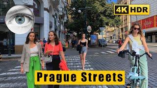Main Prague pedestrian streets - Czech Republic 4k Walk  HDR ASMR