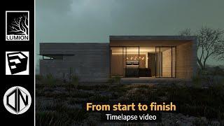SketchUp + Lumion 2023 - Concrete Villa Timelapse