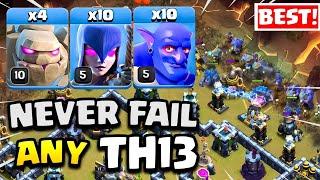 Never Fail ! Th13 Golem Witch Bowler + 10 Zap Spell | Best Th13 Attack Strategy in (Clash of Clans)