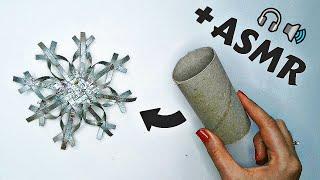 How to Make Paper Snowflake from 1 Toilet Paper Roll / ASMR - Cozy Christmas Crafting / DIY Tutorial