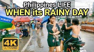 REAL LIFE SCENES WHEN its RAINY DAY | WALKING at Pinyahan Philippines [4K] 