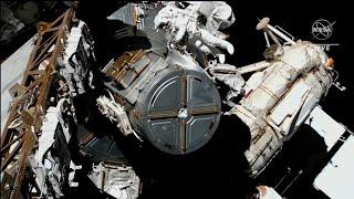 NASA astronauts install solar arrays on International Space Station